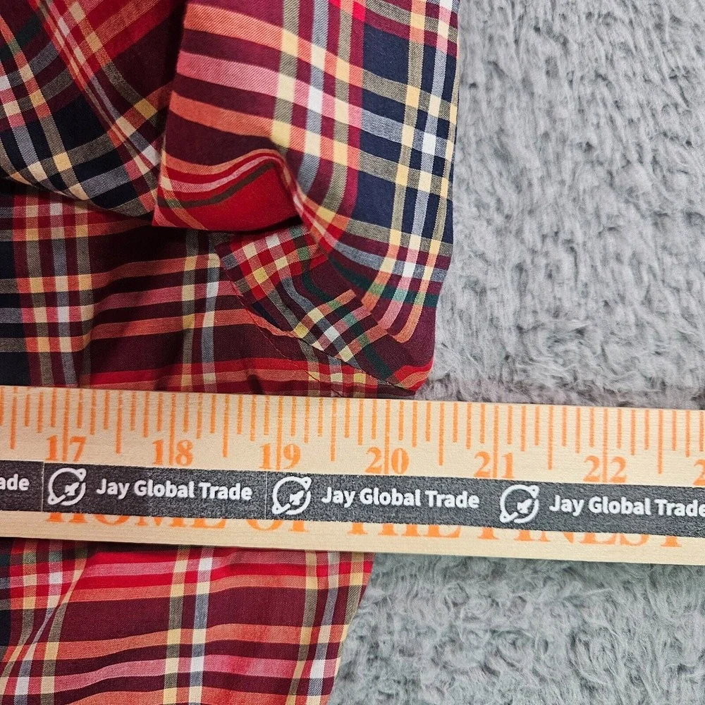 J Crew Shirt Men Small‎ Slim Fit Button Up Long Sleeve Red Plaid Lightweight -S